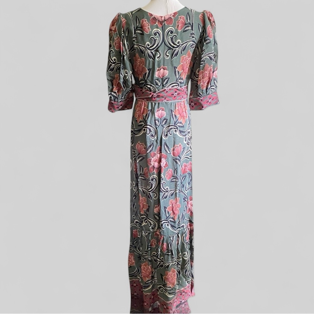 NWT FARM Rio Short Sleeve Arabesque Floral Green Maxi Dress Size Medium - Picture 5 of 16